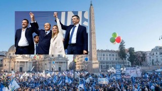 Itálie - horká zpráva: Salvini, Berlusconi, Meloni a Lupi spolu na pódiu na Piazza del Popolo