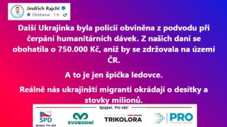 Jindřich Rajchl: dal&scaron;&iacute; Ukrajinka podvedla ČR o statis&iacute;ce z humanit&aacute;rn&iacute;ch d&aacute;vek!