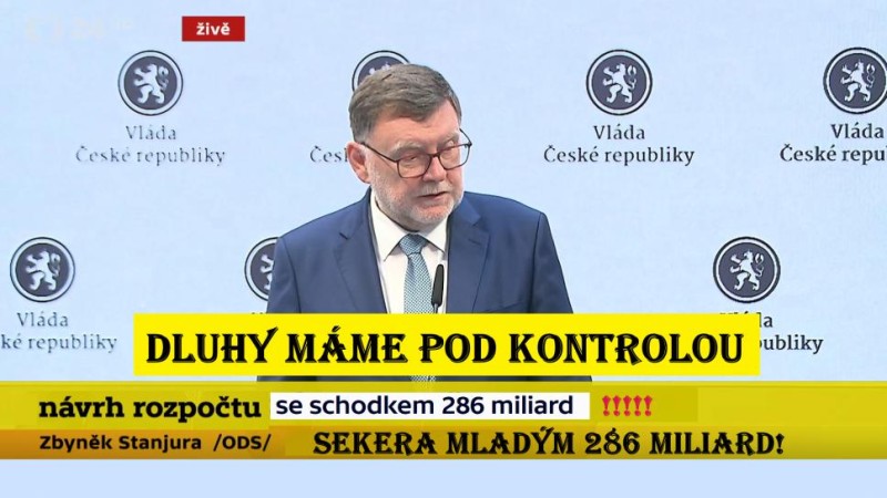Stanjurův vtip stolet&iacute; pro mladou generaci: jsme skvěl&iacute;, rozpočet na př&iacute;&scaron;t&iacute; rok se schodkem 286 miliard
